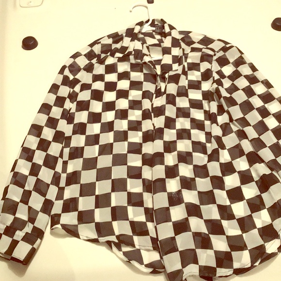 Forever 21 Tops - Checkered sheer blouse